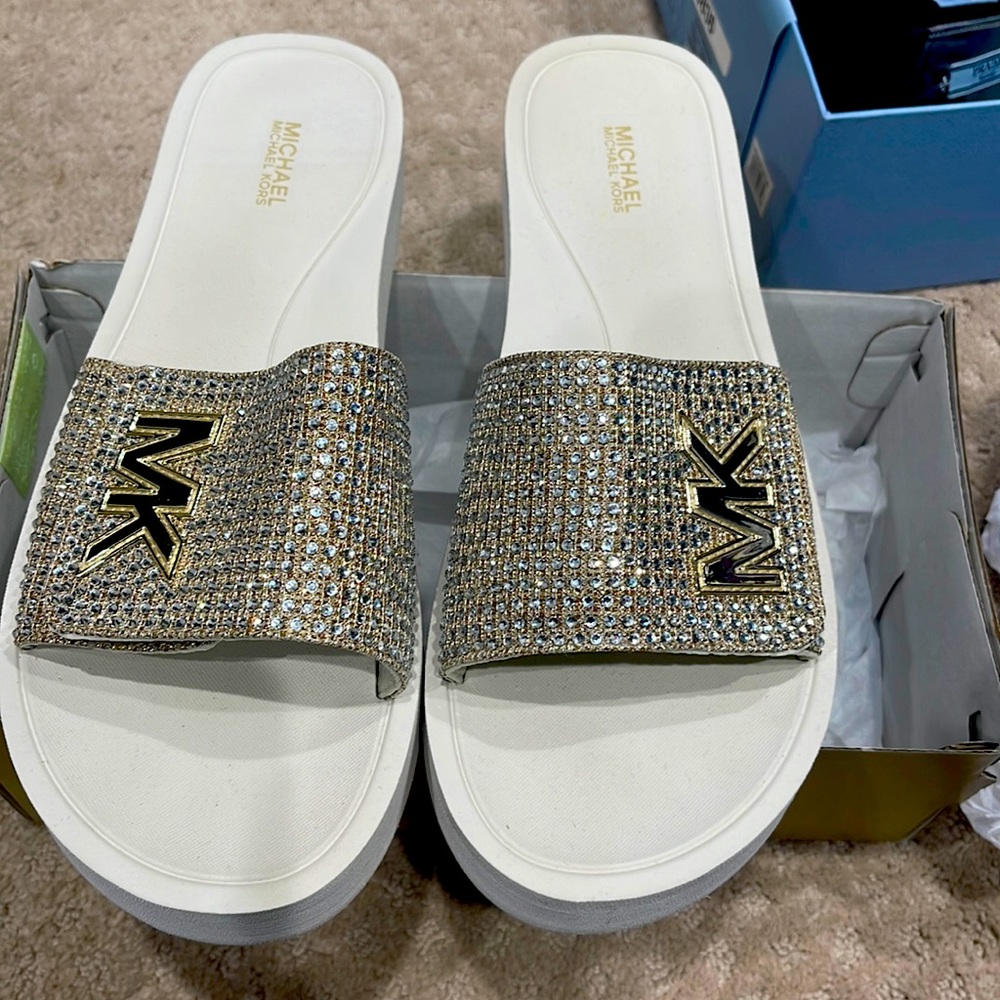 Michael Kors Rhinestone sandals-size10M never worn